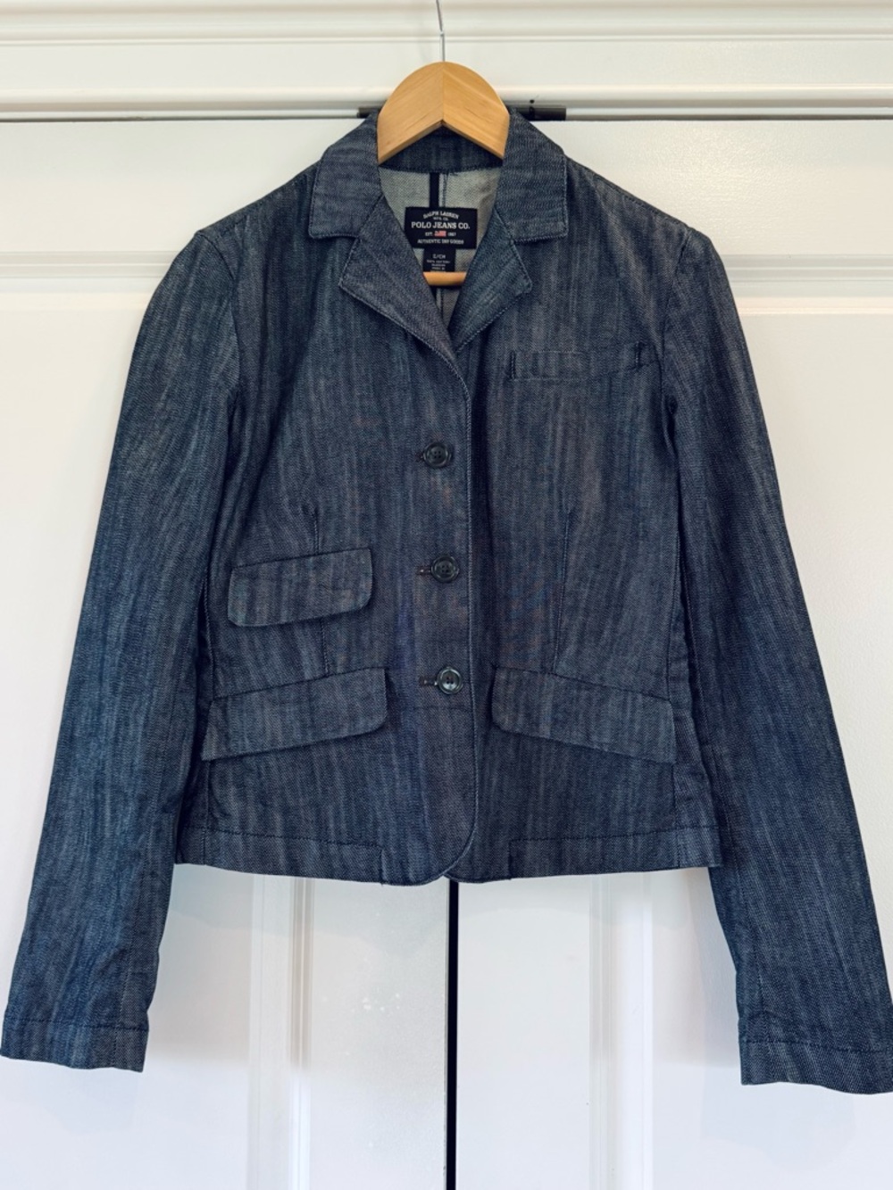 Ralph Lauren Denim Blazer Polo Jeans Women’s Button Jacket Americana Size Small